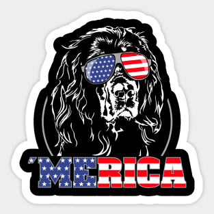 Proud Gordon Setter American Flag Merica dog Sticker